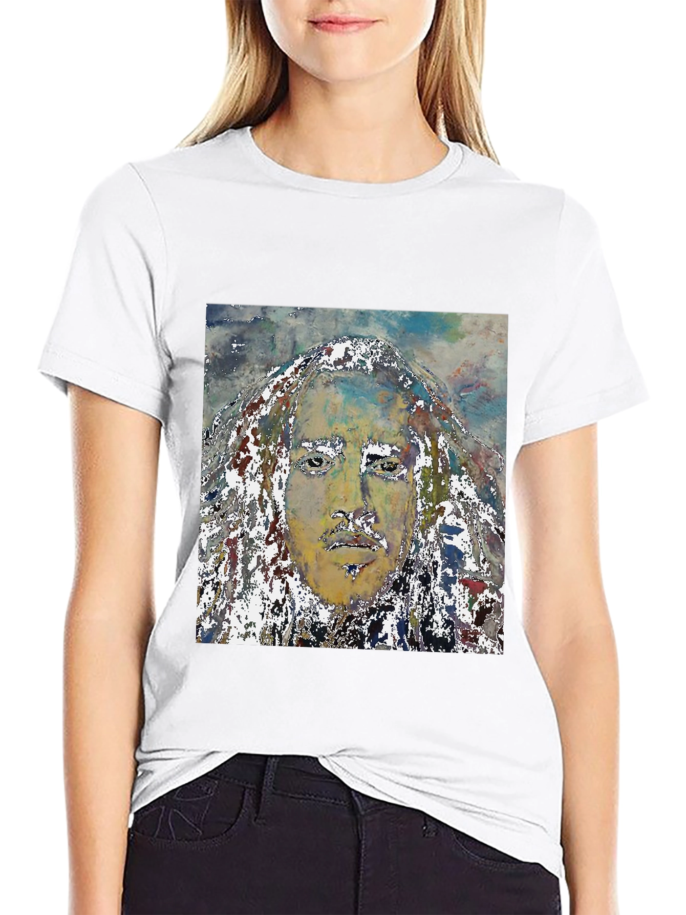 Abstract Face Graphic T-Shirt
