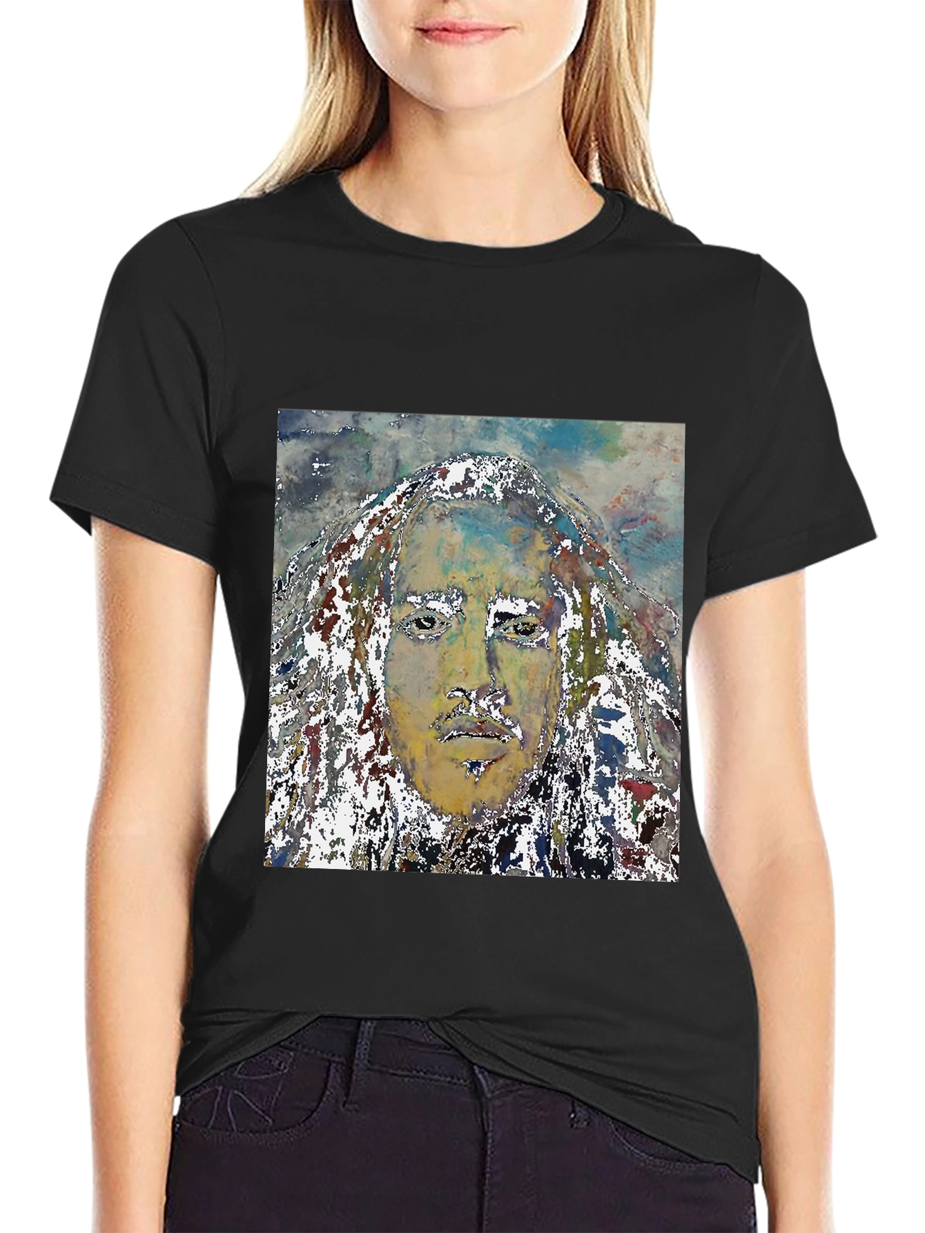 Abstract Face Graphic T-Shirt