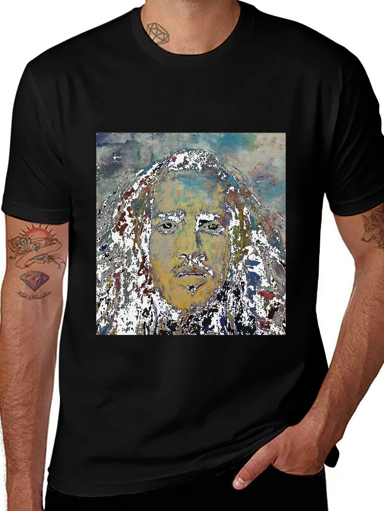 Abstract Face Graphic T-Shirt