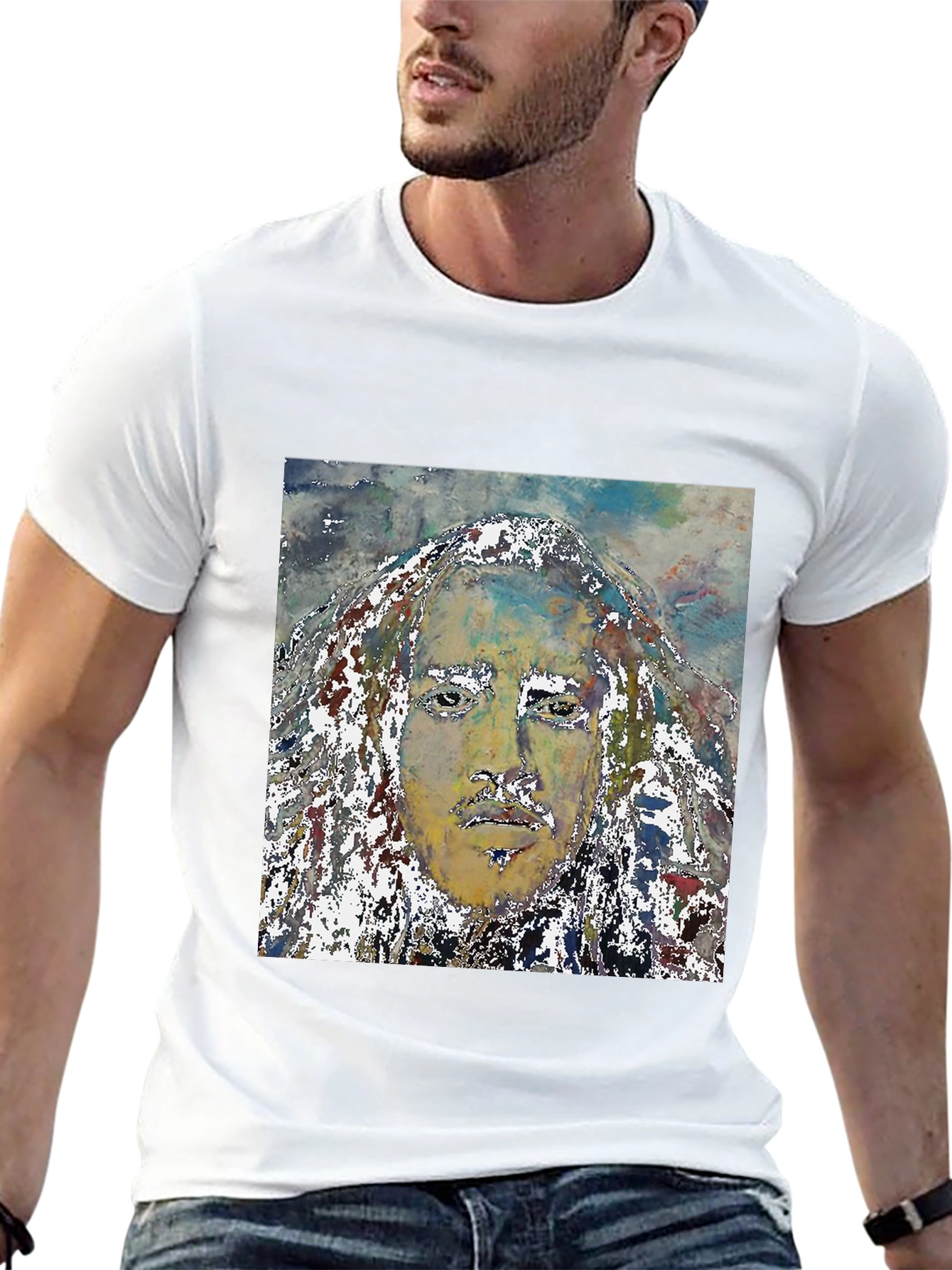 Abstract Face Graphic T-Shirt
