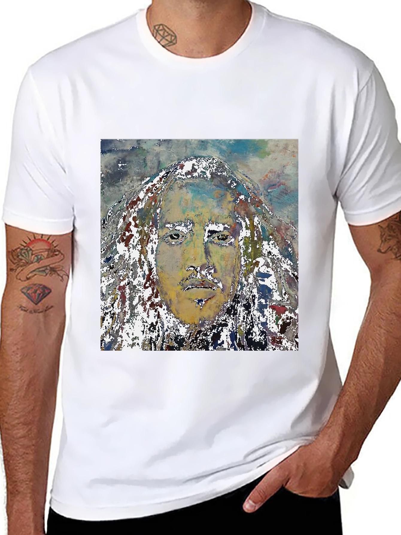 Abstract Face Graphic T-Shirt