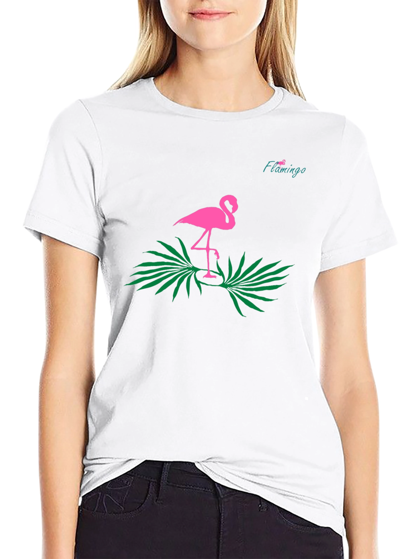 Flamingo Graphic Tee - Tropical Style