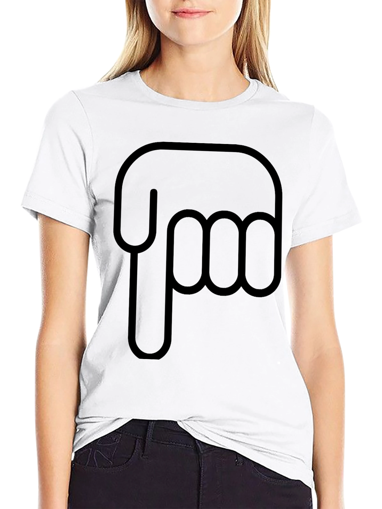 Pointing Finger Graphic Black T-Shirt