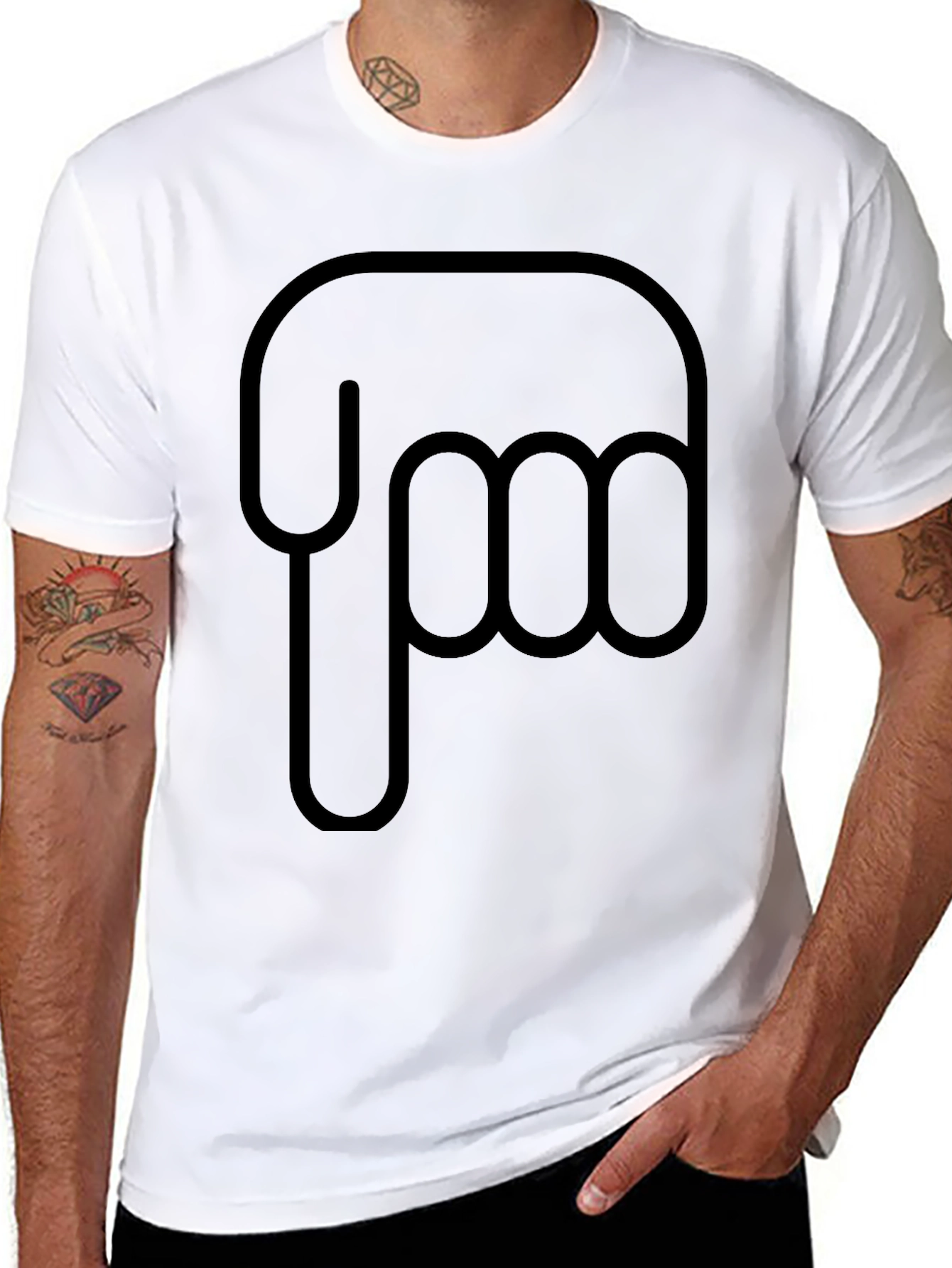 Pointing Finger Graphic Black T-Shirt