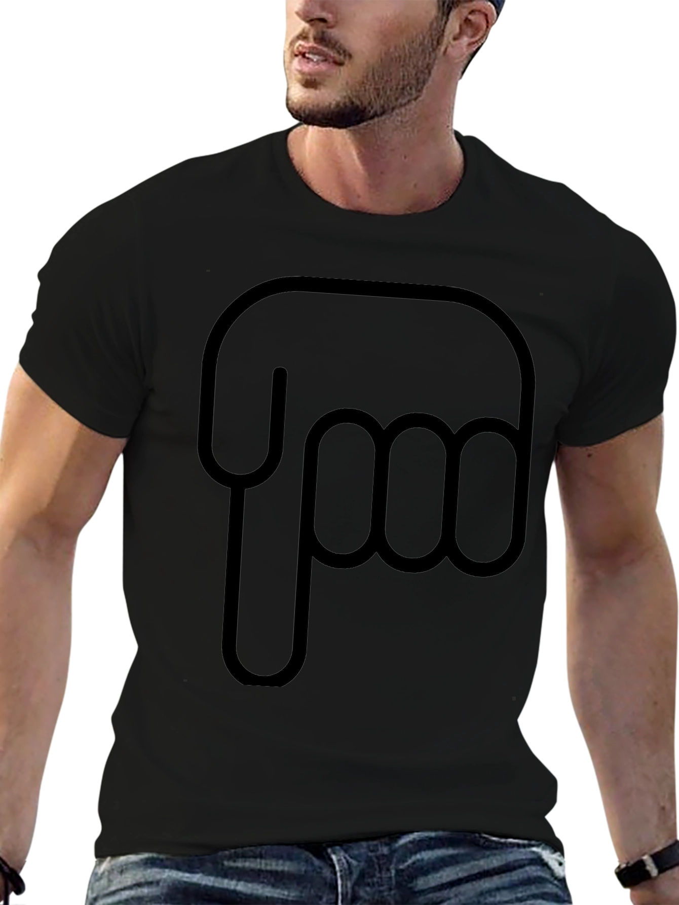 Pointing Finger Graphic Black T-Shirt