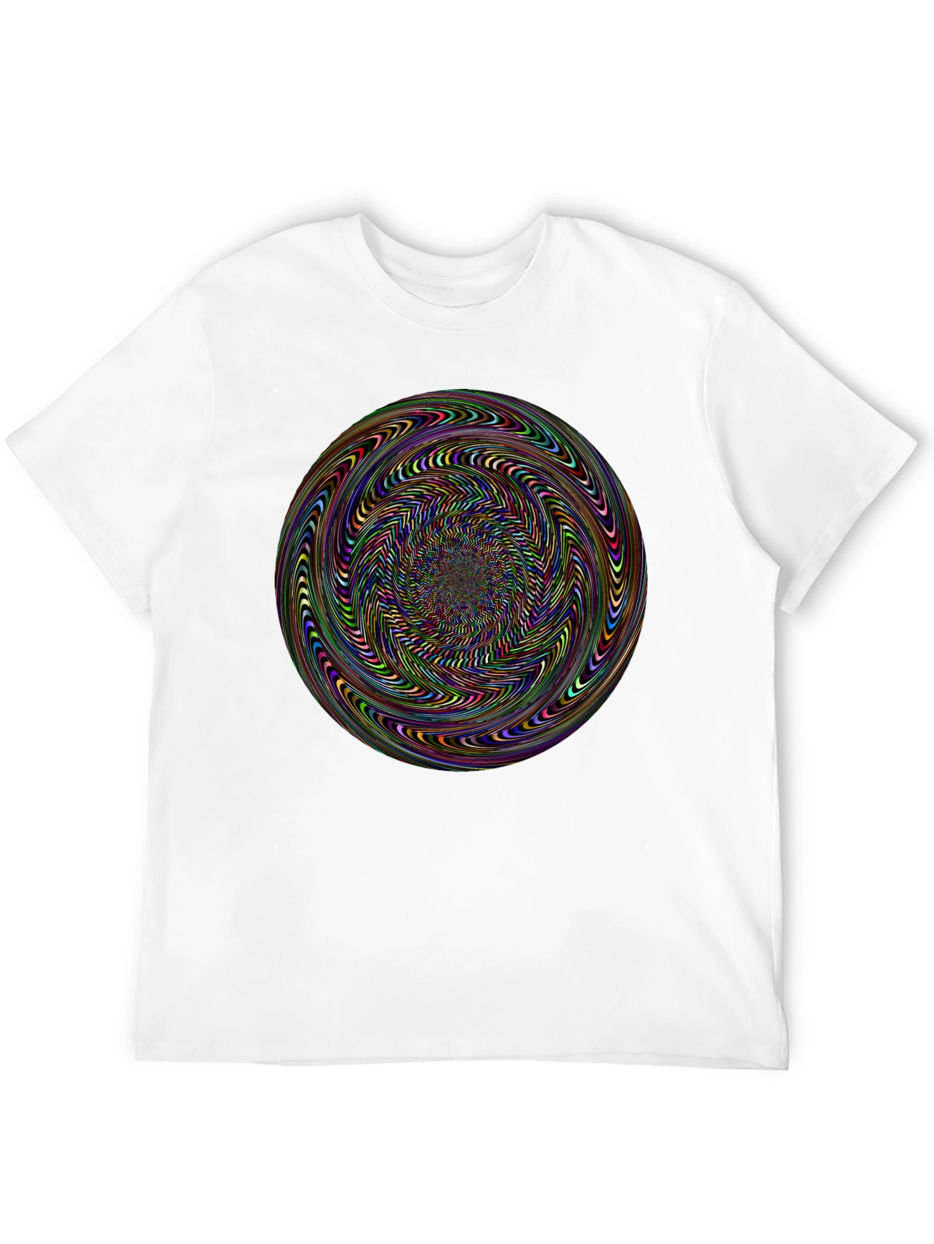 Hypnotic Spiral Graphic Black T-Shirt
