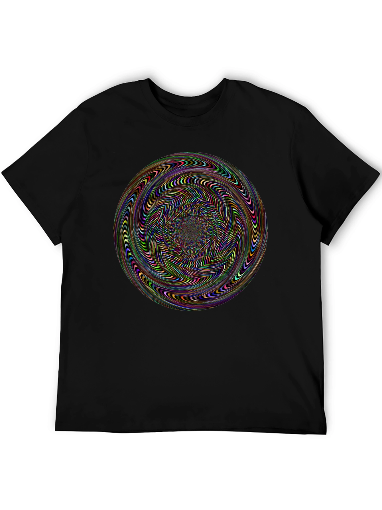Hypnotic Spiral Graphic Black T-Shirt