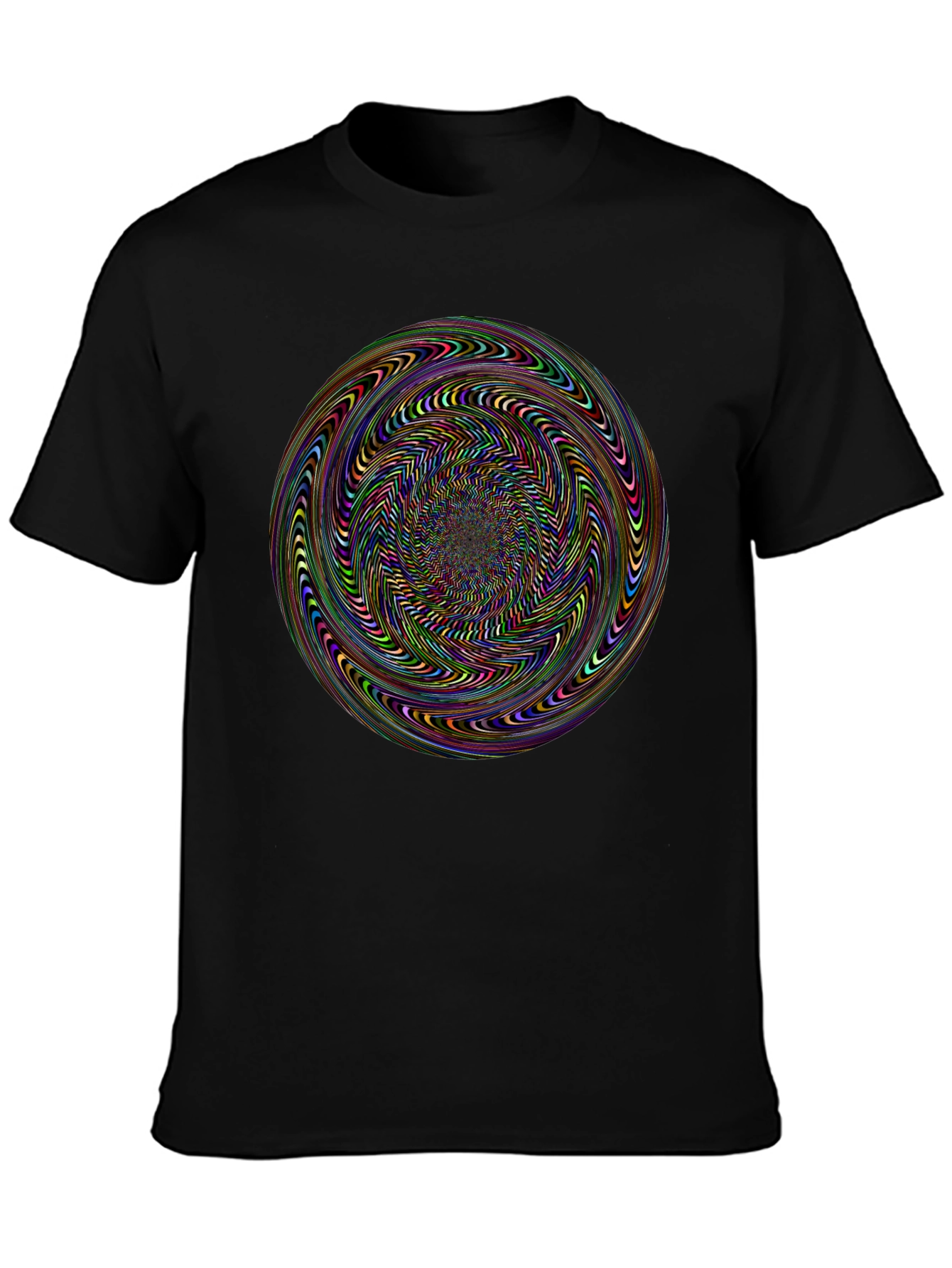 Hypnotic Spiral Graphic Black T-Shirt