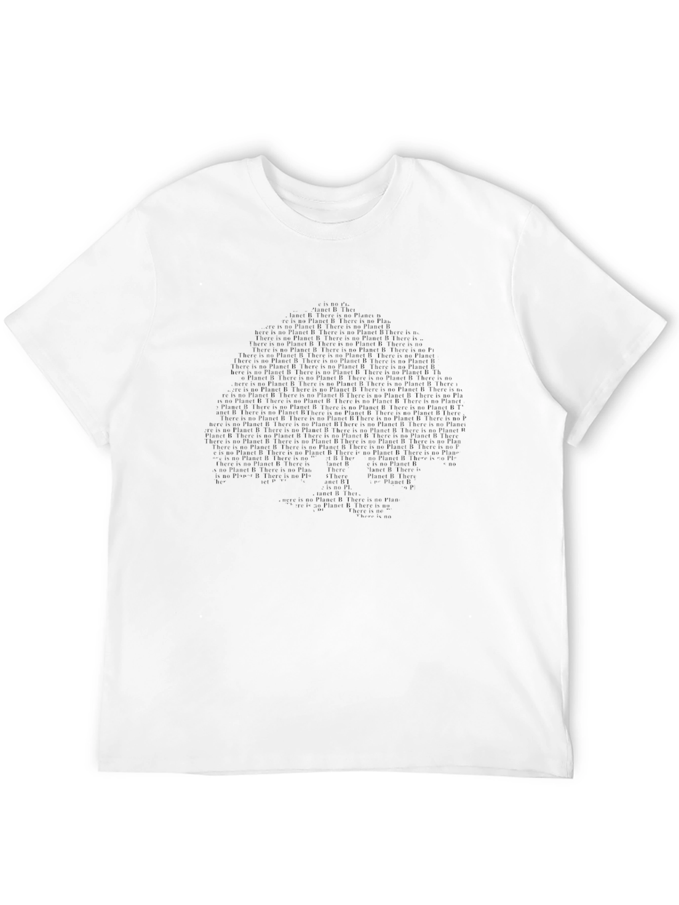 Mens Black Crewneck Tee with Text Design