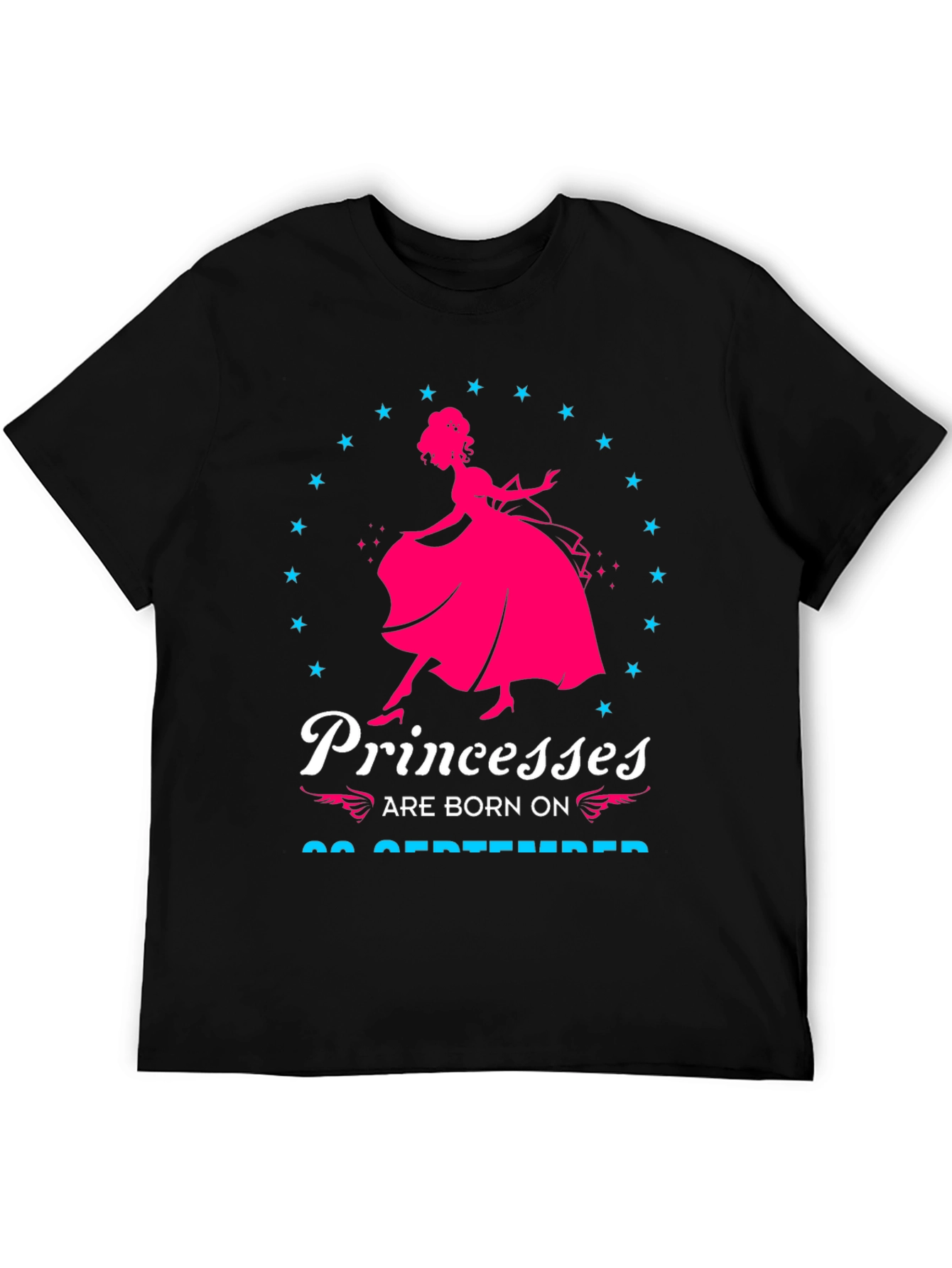 Princesses Born In September Black T-Shirt