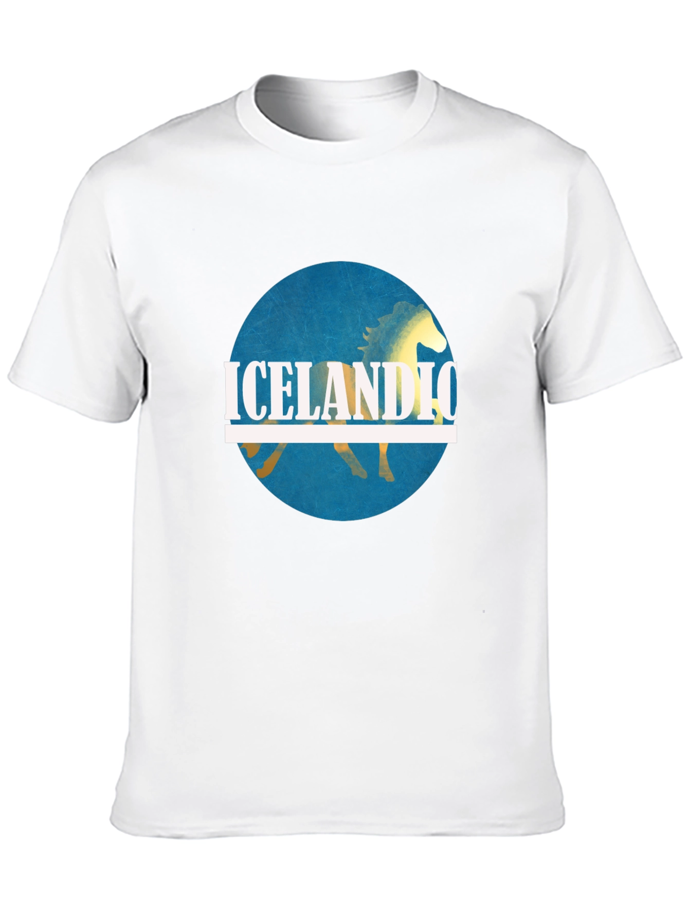 Icelandic Horse Graphic Tee - Black Cotton Shirt