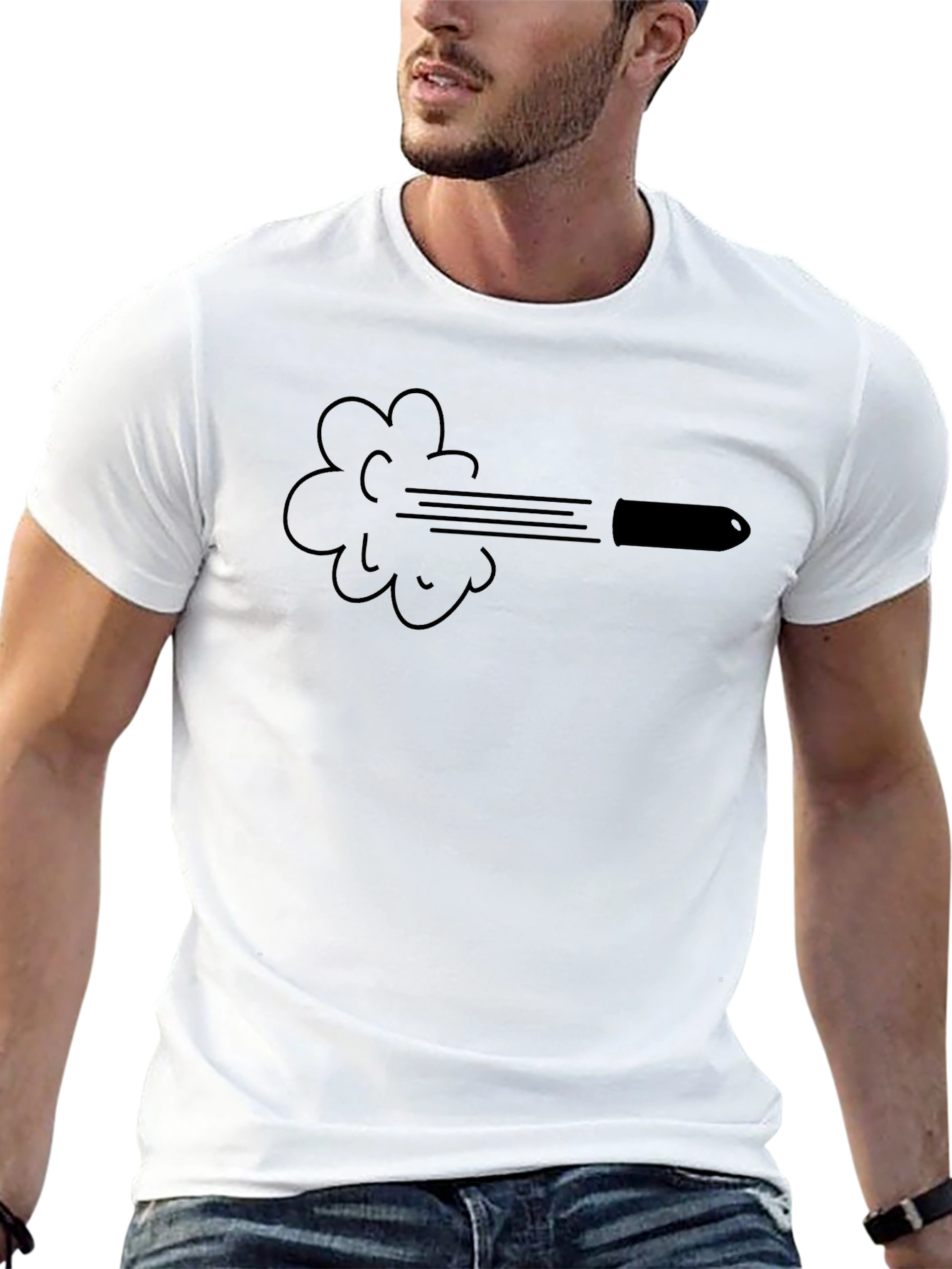 Cartoon Bullet Black T-Shirt
