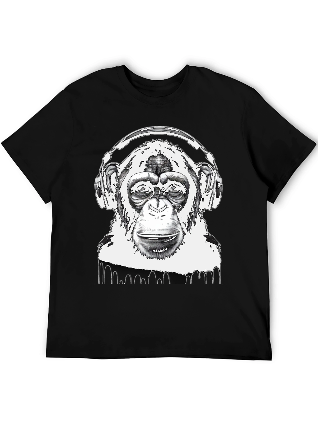 Monkey DJ Black T-Shirt - Cool Graphic Tee
