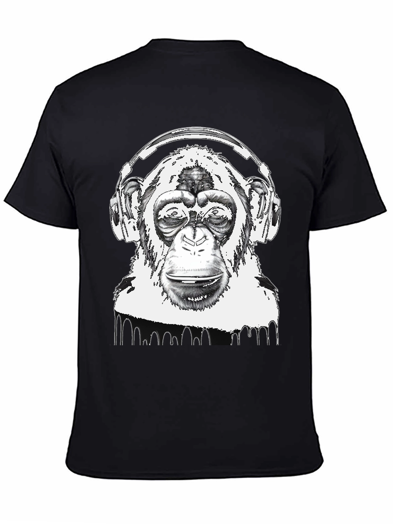 Monkey DJ Black T-Shirt - Cool Graphic Tee