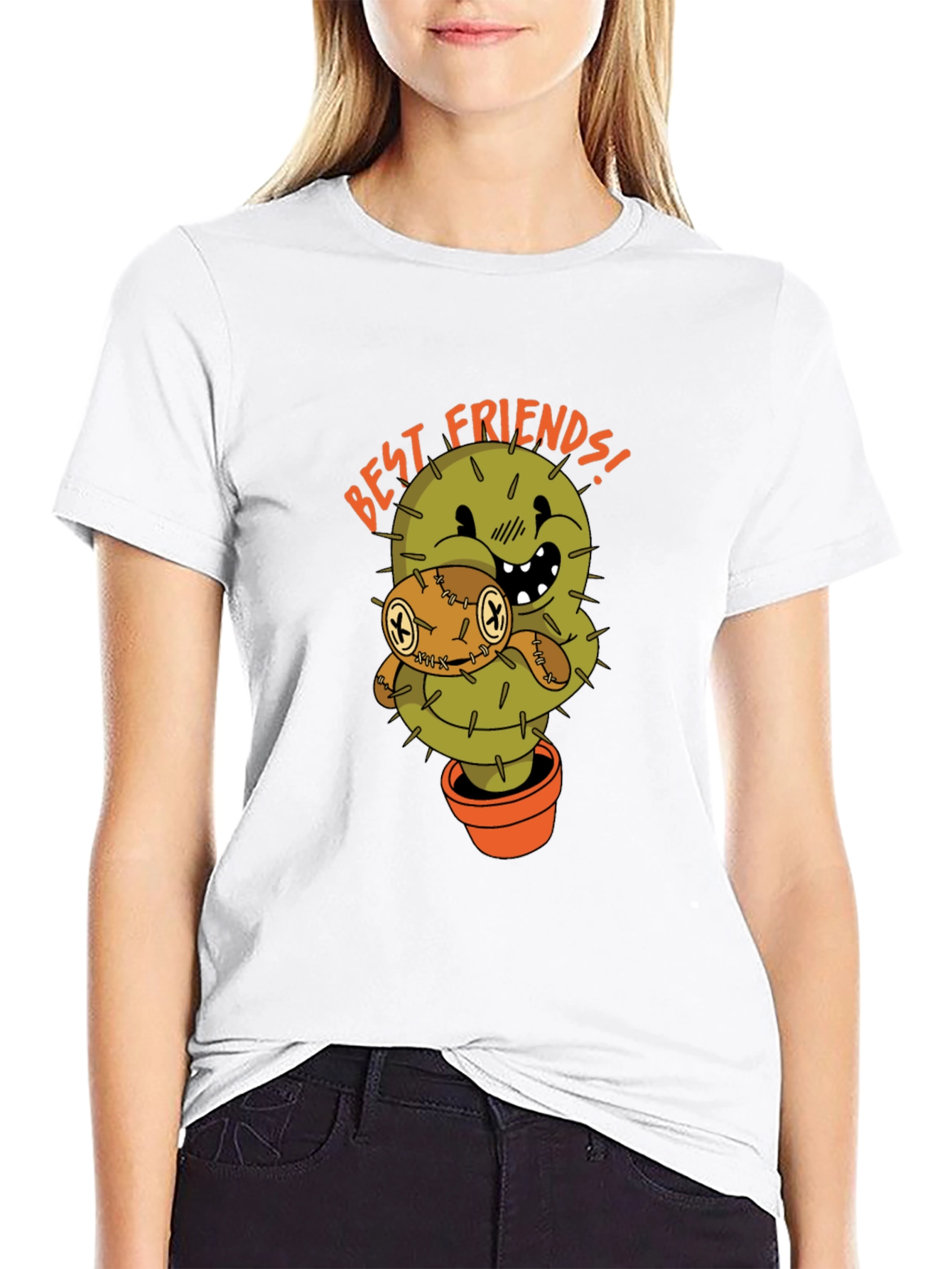 Cactus Best Friends Graphic Tee - Unisex Black T-Shirt