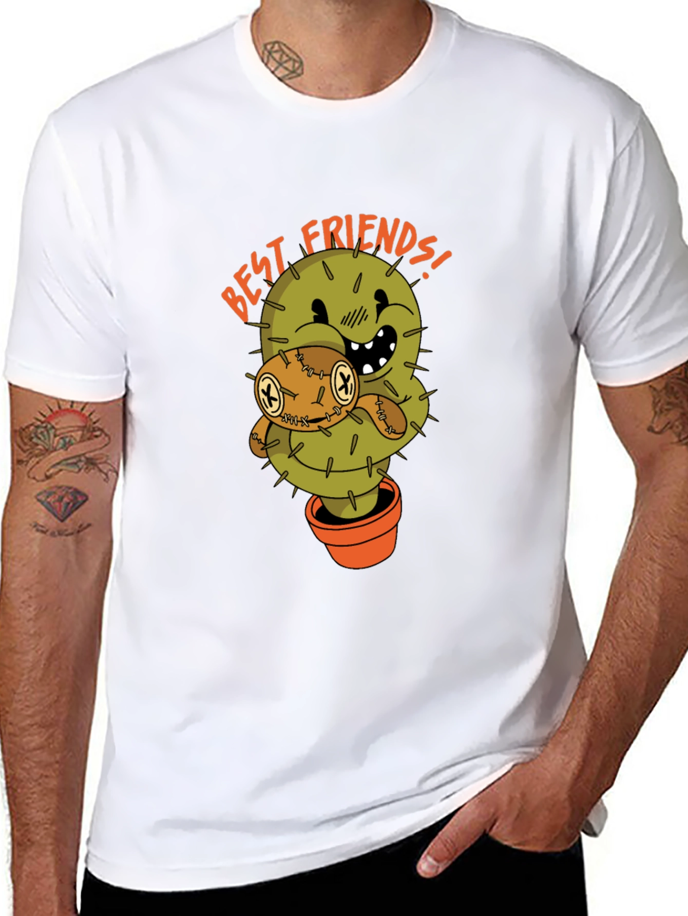 Cactus Best Friends Graphic Tee - Unisex Black T-Shirt