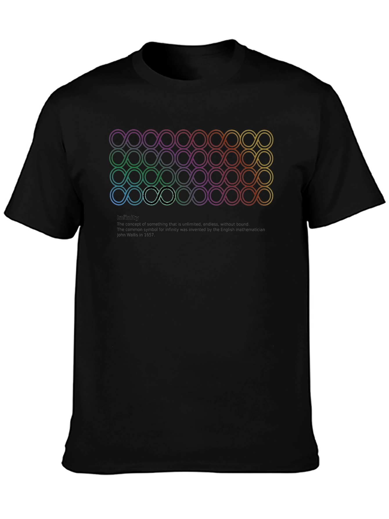 Infinity Symbol Graphic Print Black T-Shirt