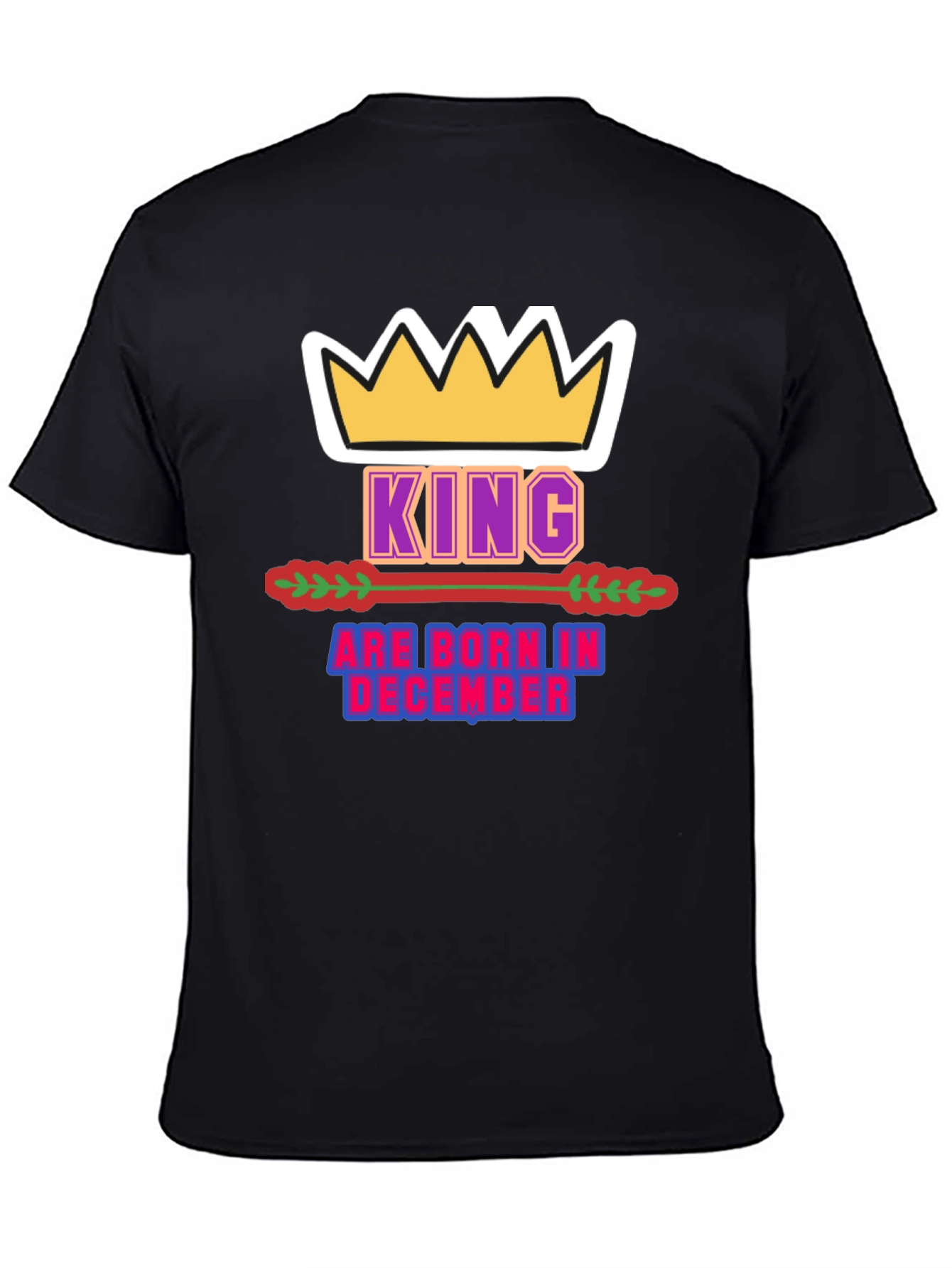 King Born in December Black T-Shirt