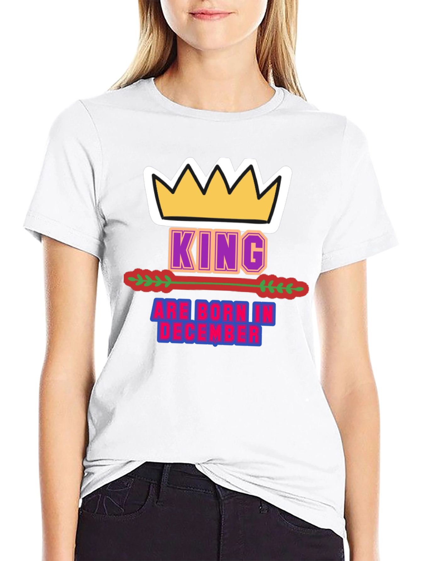 King Born in December Black T-Shirt