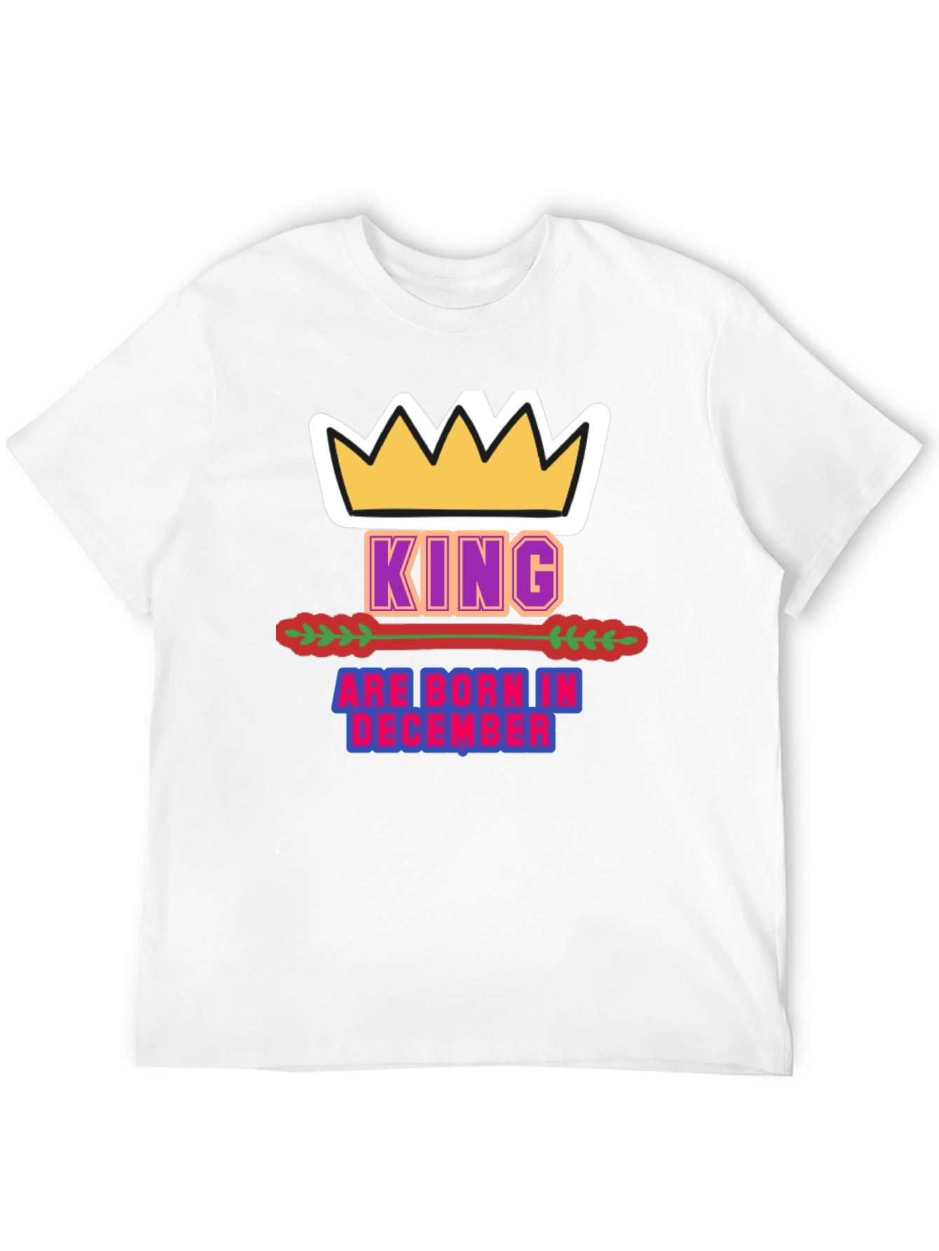 King Born in December Black T-Shirt