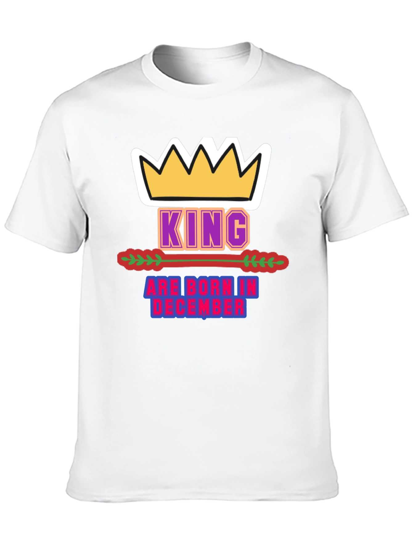 King Born in December Black T-Shirt
