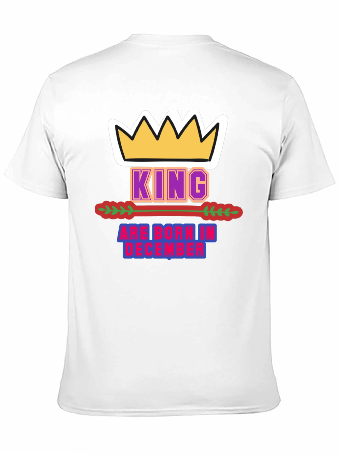 King Born in December Black T-Shirt