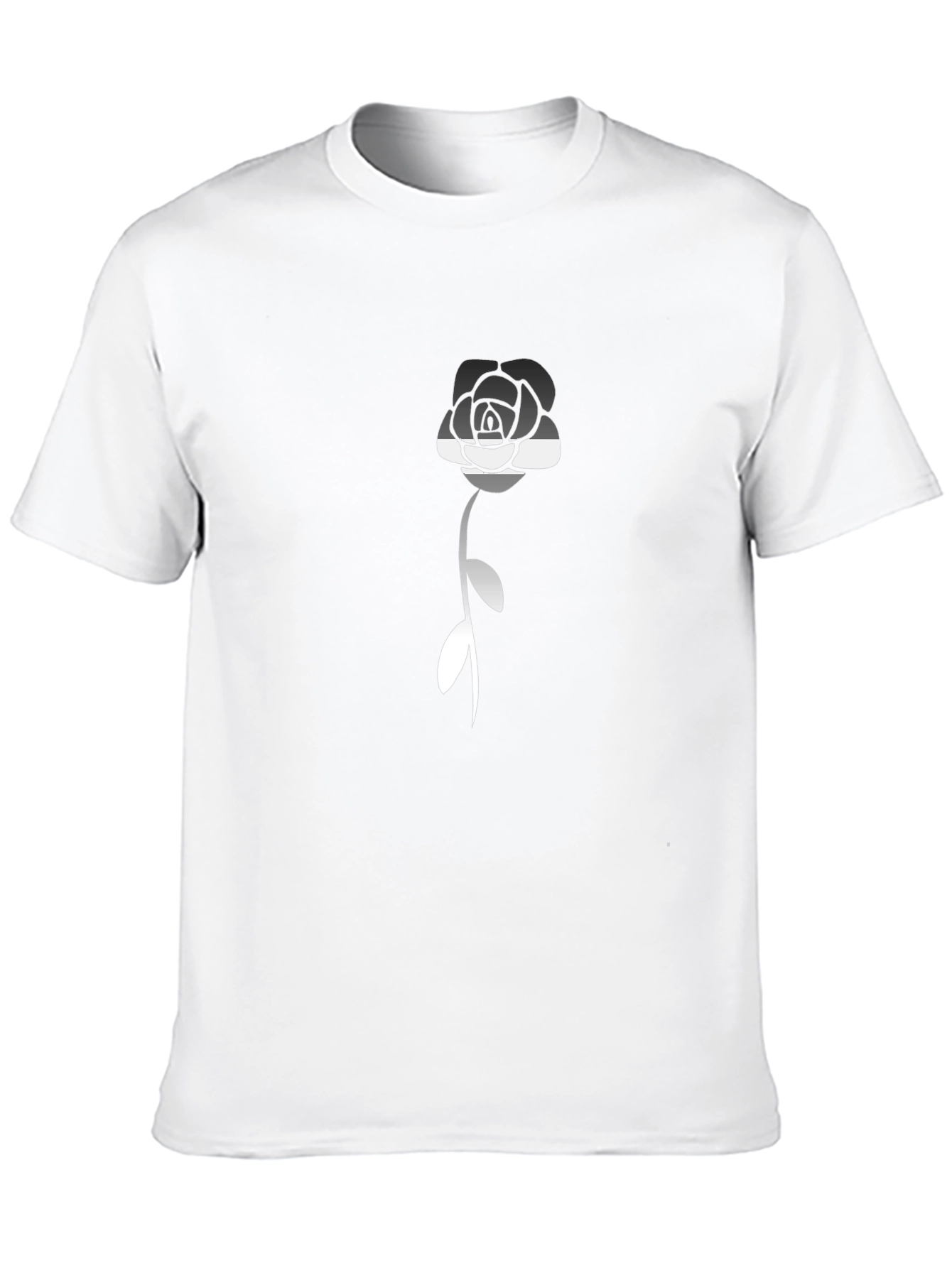 Monochrome Rose Graphic Tee - Stylish Menswear