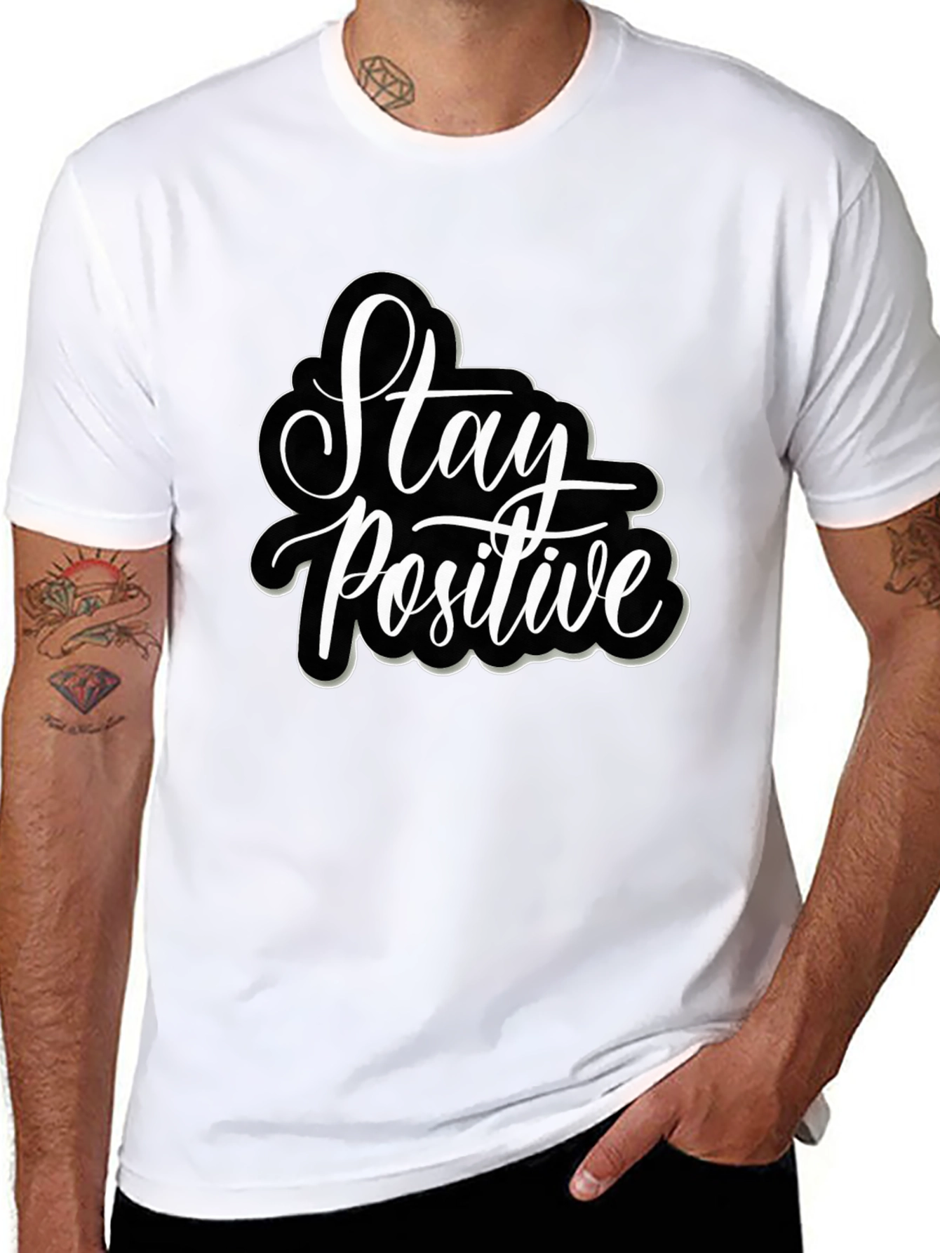 Stay Positive Graphic Tee - Black