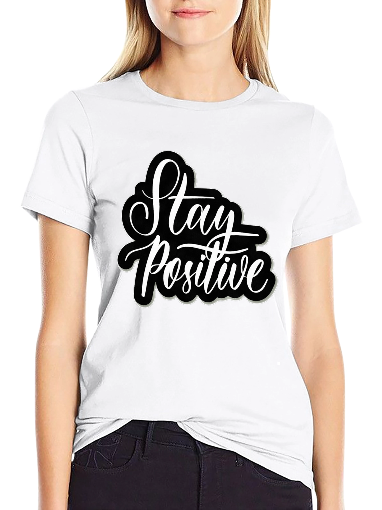 Stay Positive Graphic Tee - Black