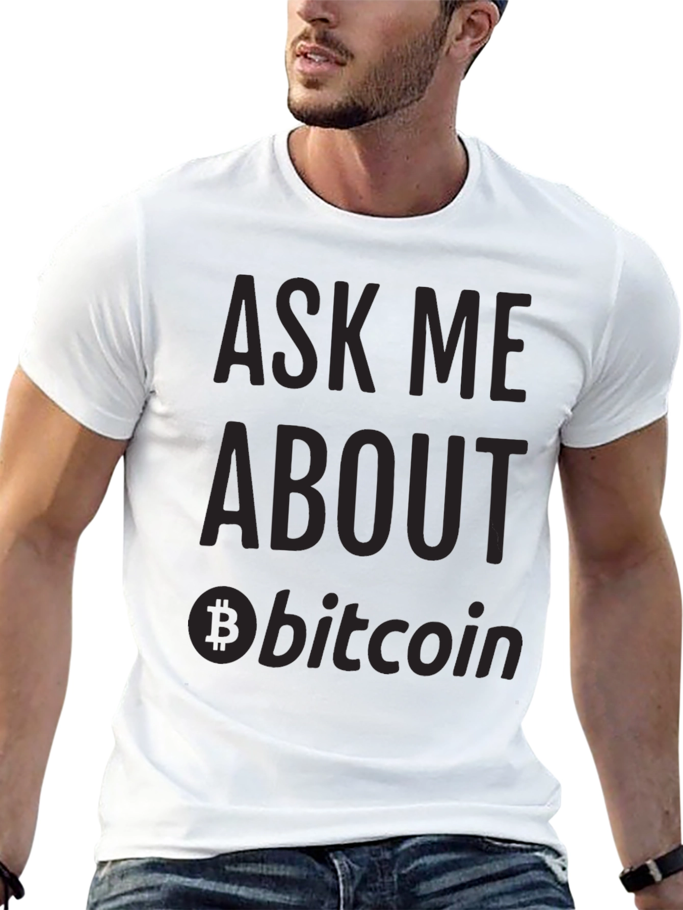 Ask Me About Bitcoin Black T-Shirt Cryptocurrency