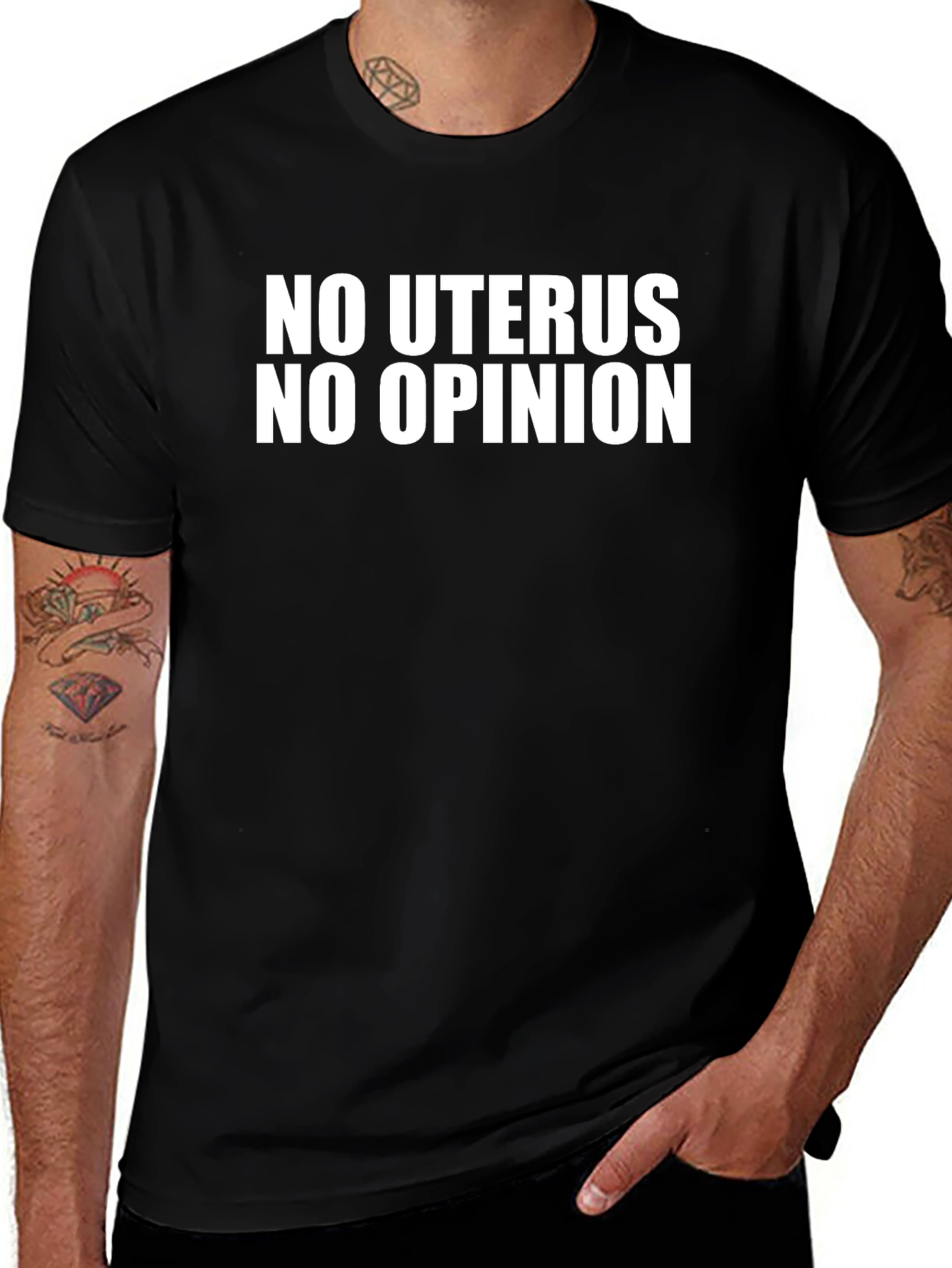 No Uterus No Opinion Black T-Shirt