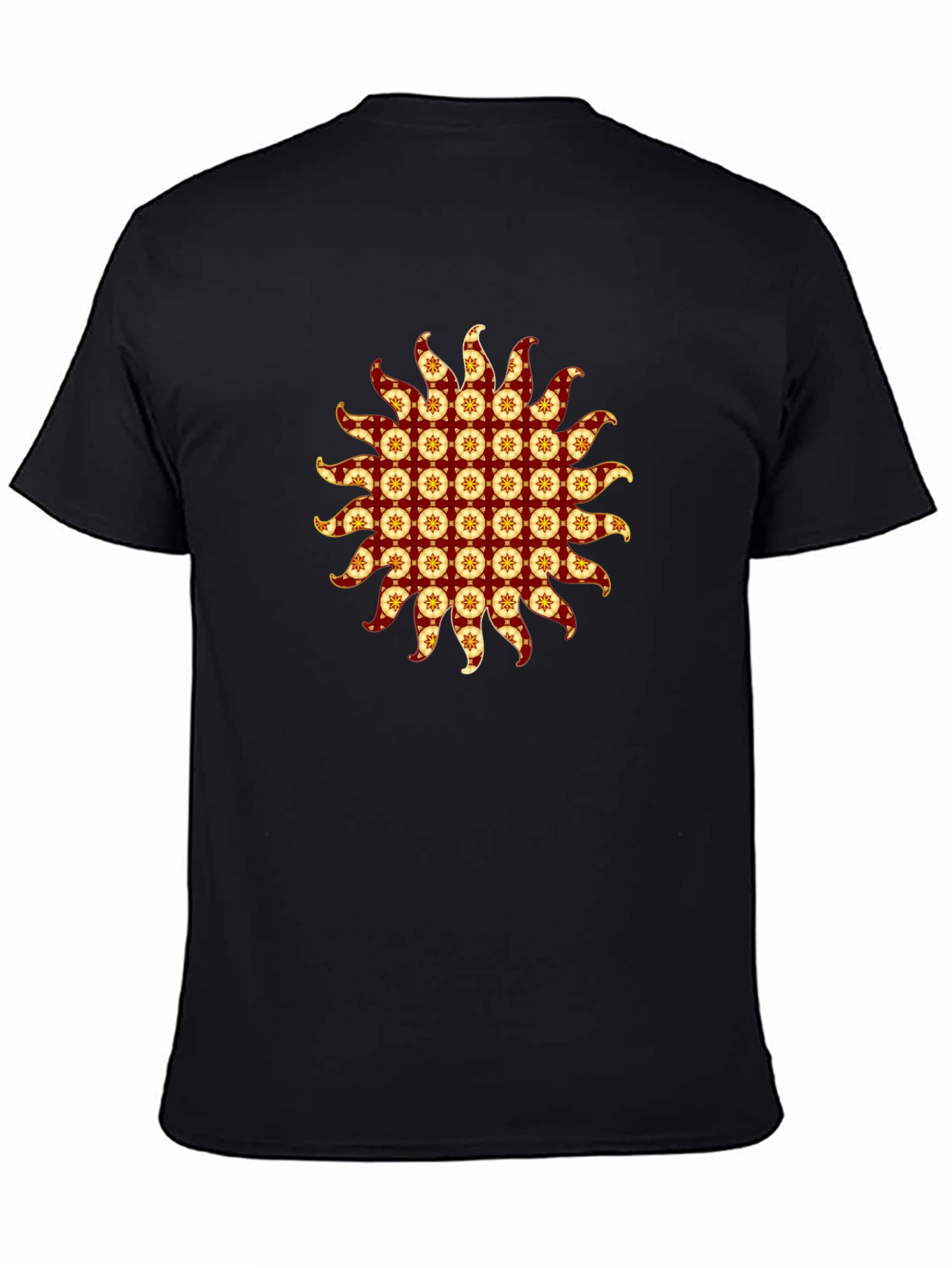 Stylish Black T-Shirt with Sunburst Graphic