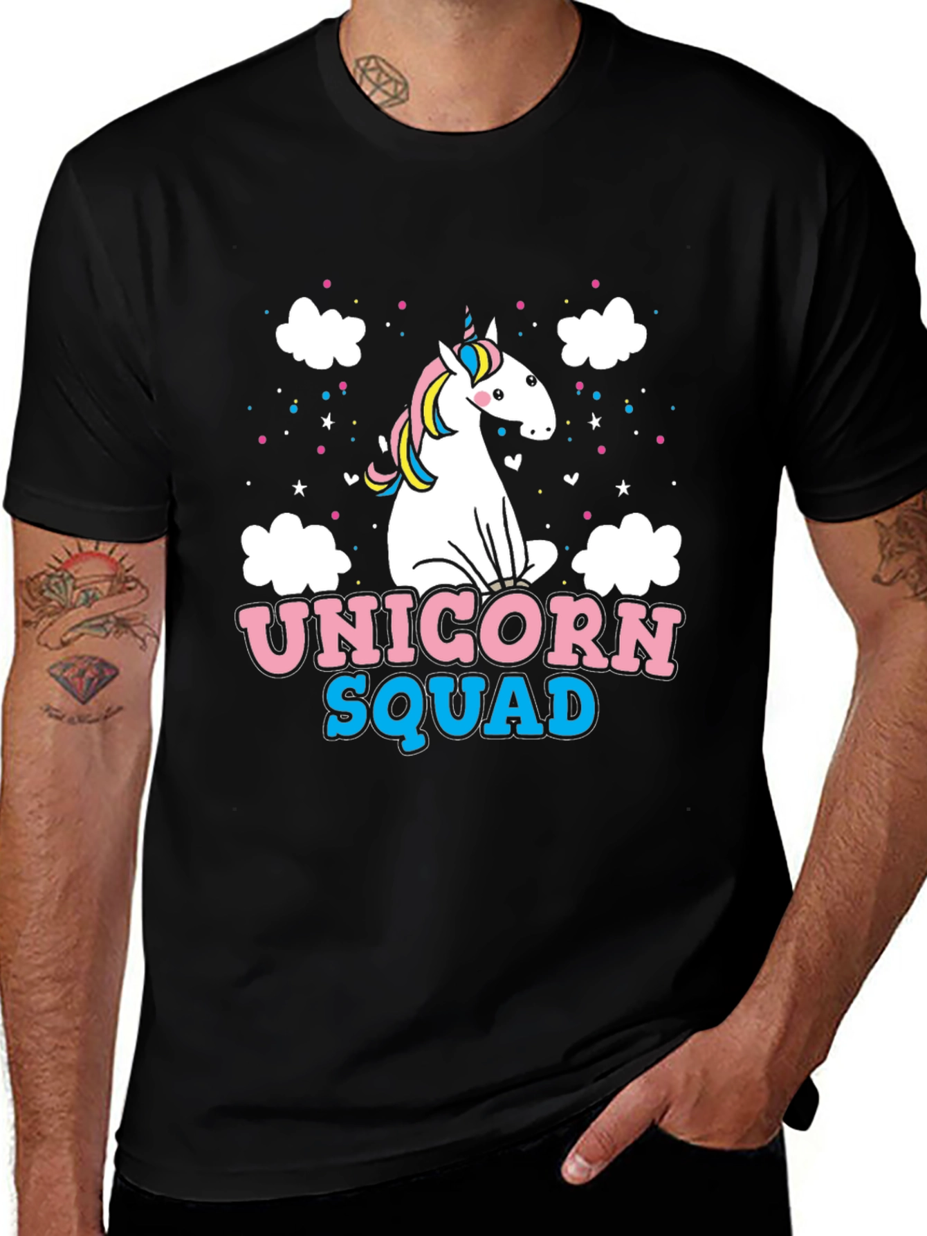 Unicorn Squad Black Graphic Tee