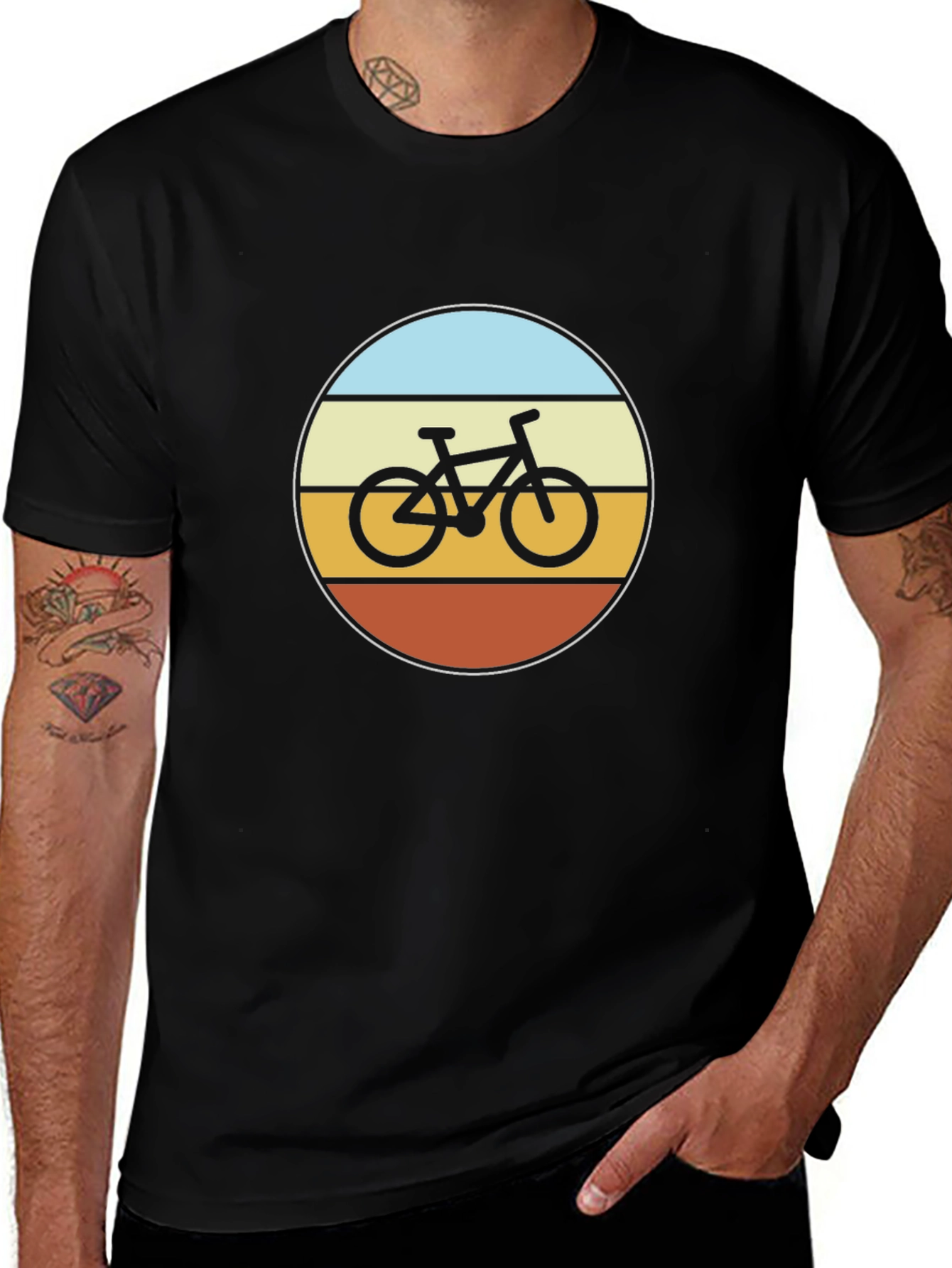Retro Bike Graphic Tee - Black