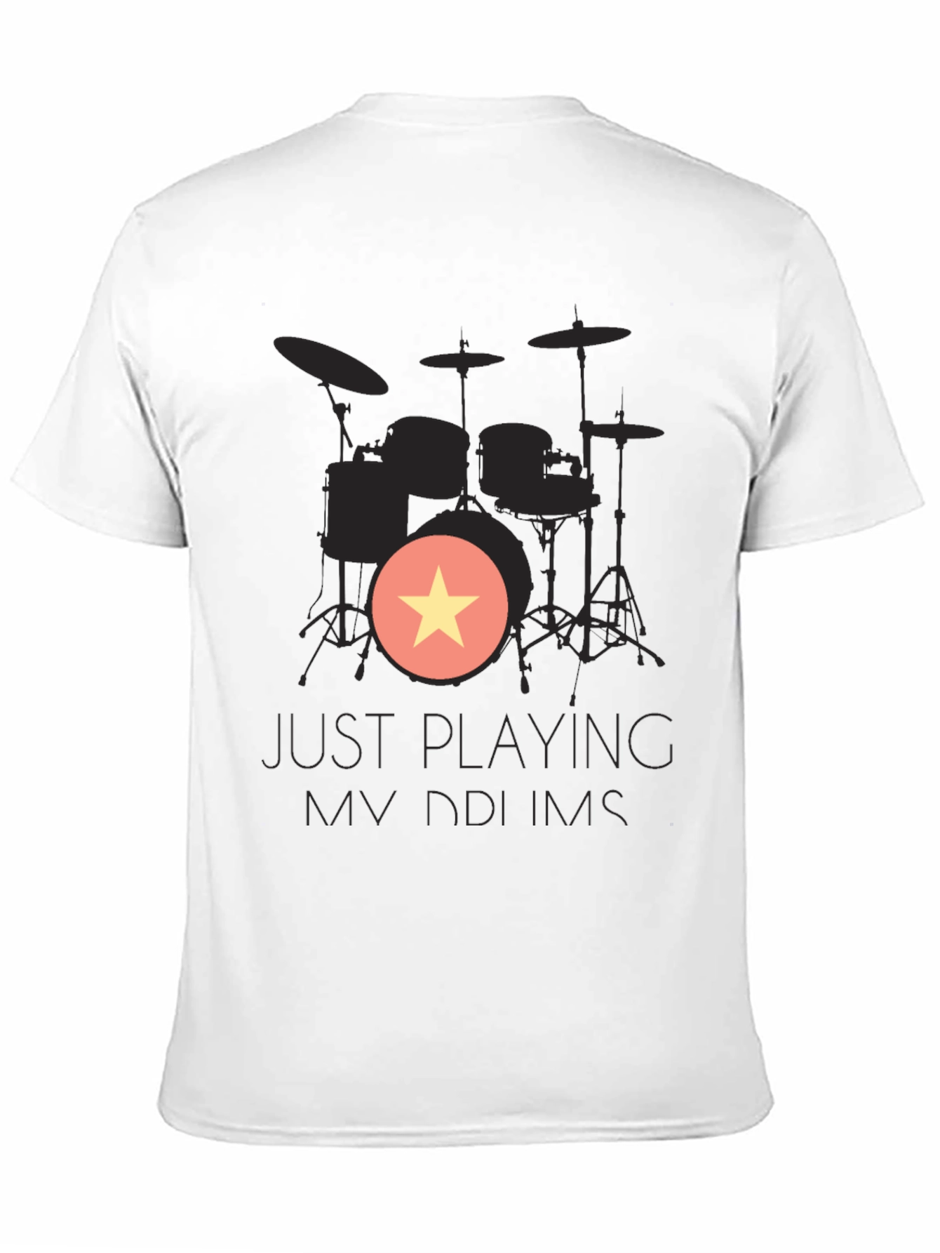 Just Playing My Drums Black Graphic Tee