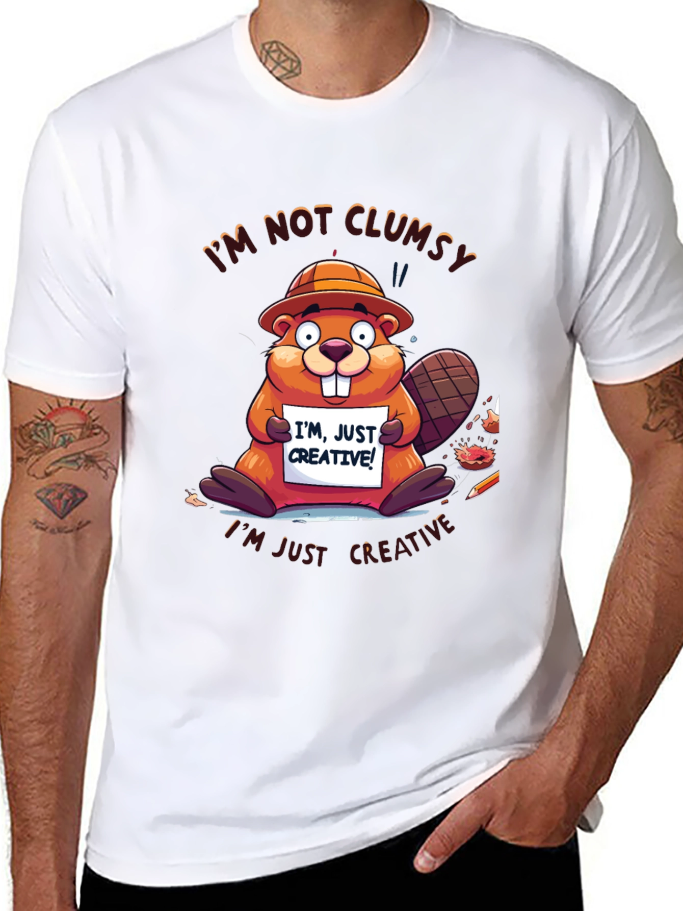 Funny Beaver Im Not Clumsy Graphic Tee