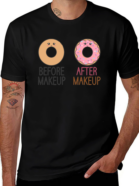 Donut Makeup T-Shirt Funny Graphic Tee