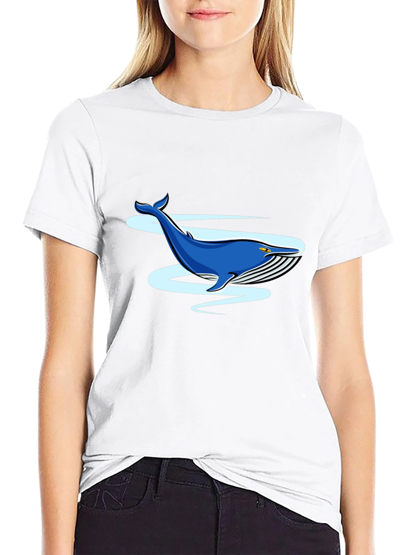 Whale Graphic Black T-Shirt - Casual Comfort