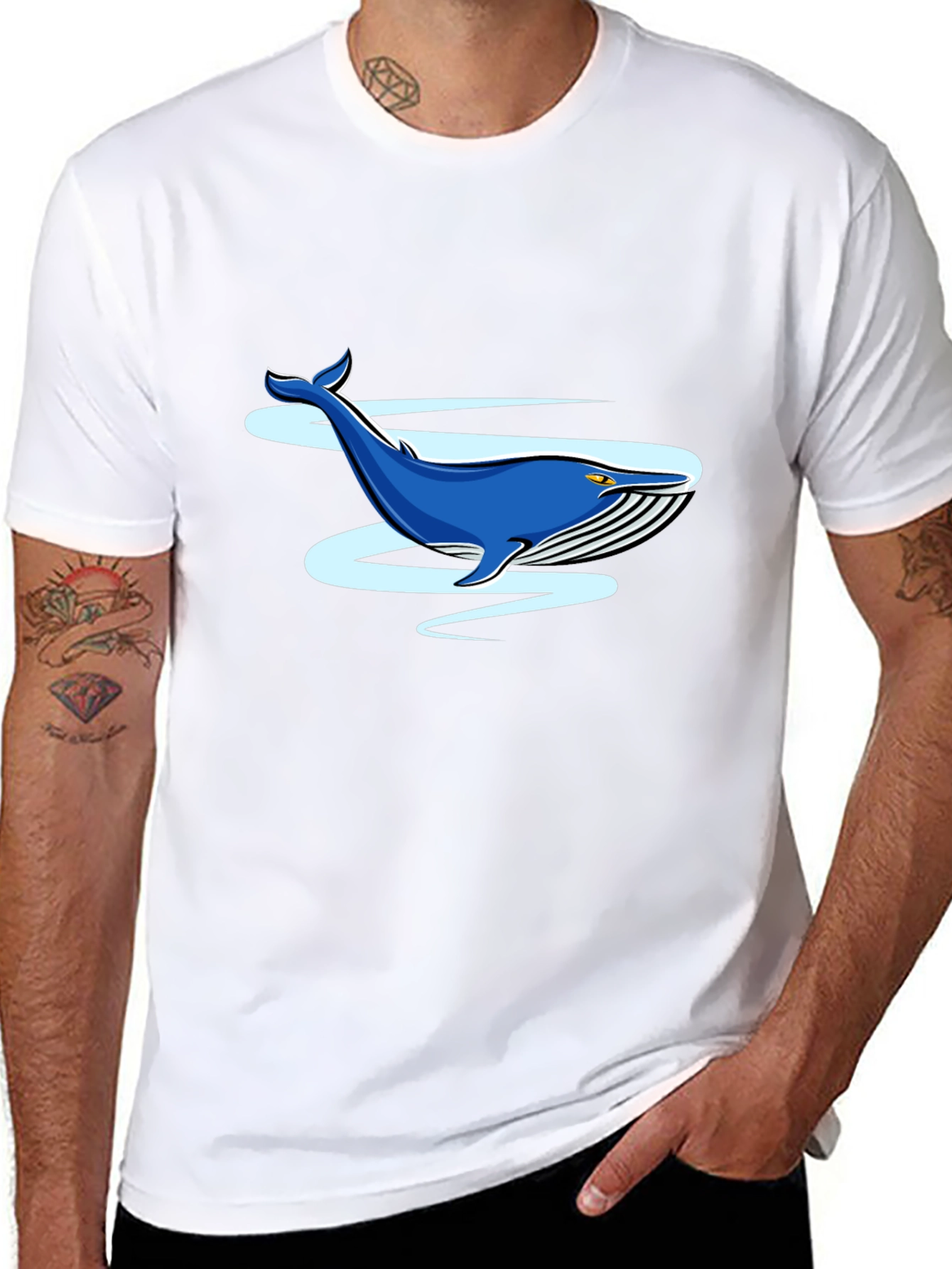 Whale Graphic Black T-Shirt - Casual Comfort