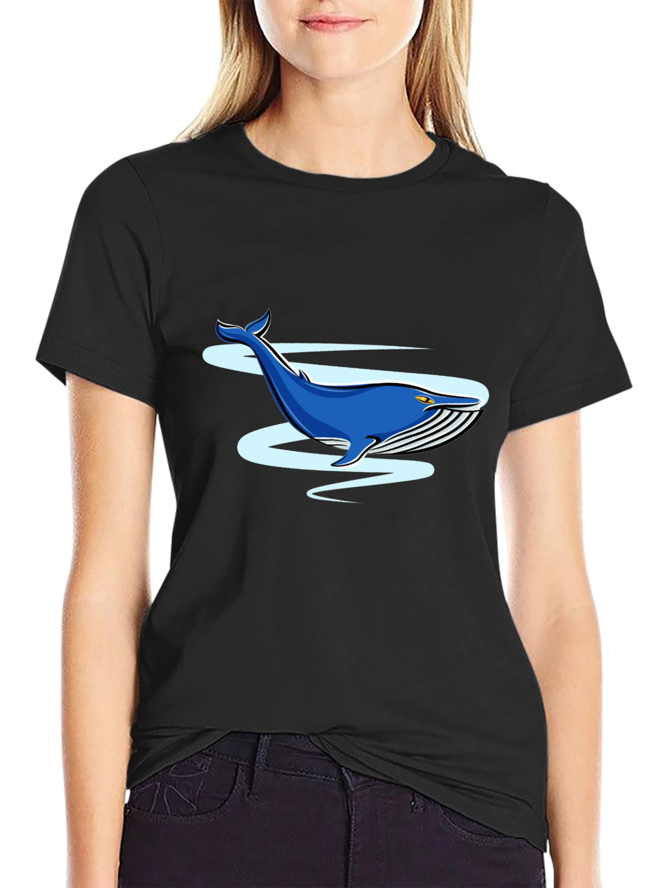 Whale Graphic Black T-Shirt - Casual Comfort
