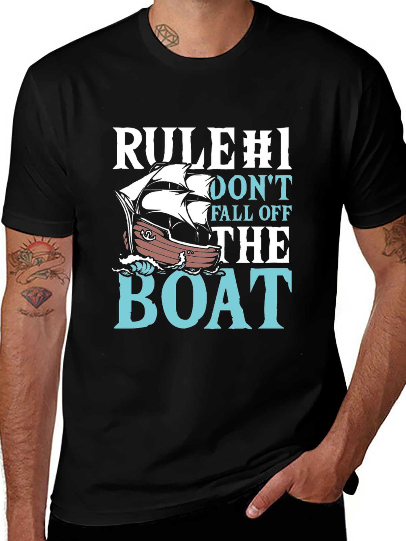 Rule #1 Dont Fall Off The Boat Graphic T-Shirt