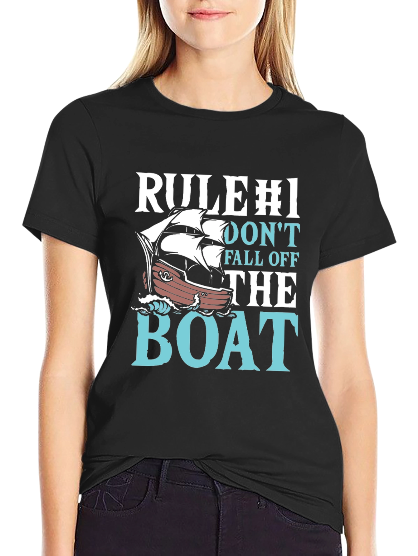 Rule #1 Dont Fall Off The Boat Graphic T-Shirt