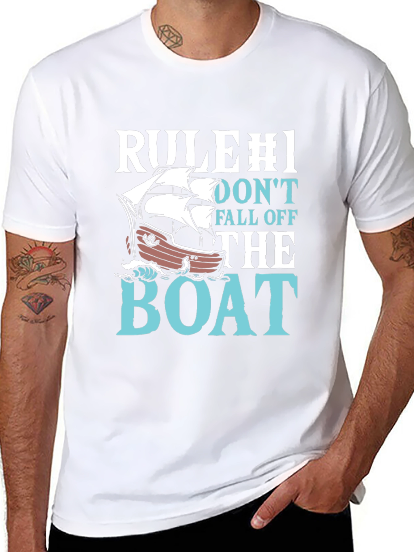 Rule #1 Dont Fall Off The Boat Graphic T-Shirt