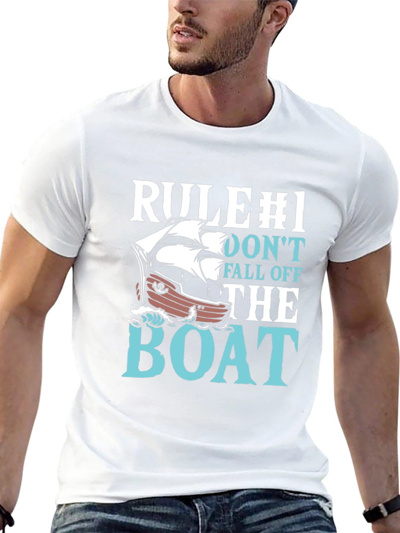 Rule #1 Dont Fall Off The Boat Graphic T-Shirt