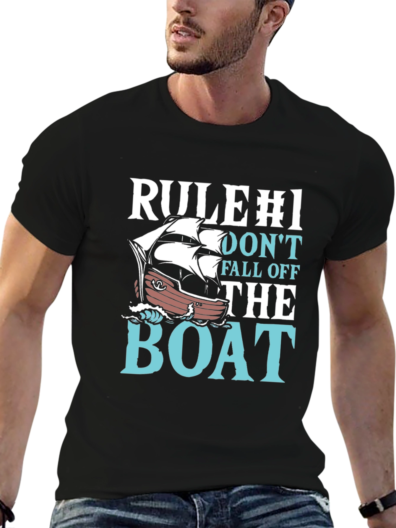 Rule #1 Dont Fall Off The Boat Graphic T-Shirt