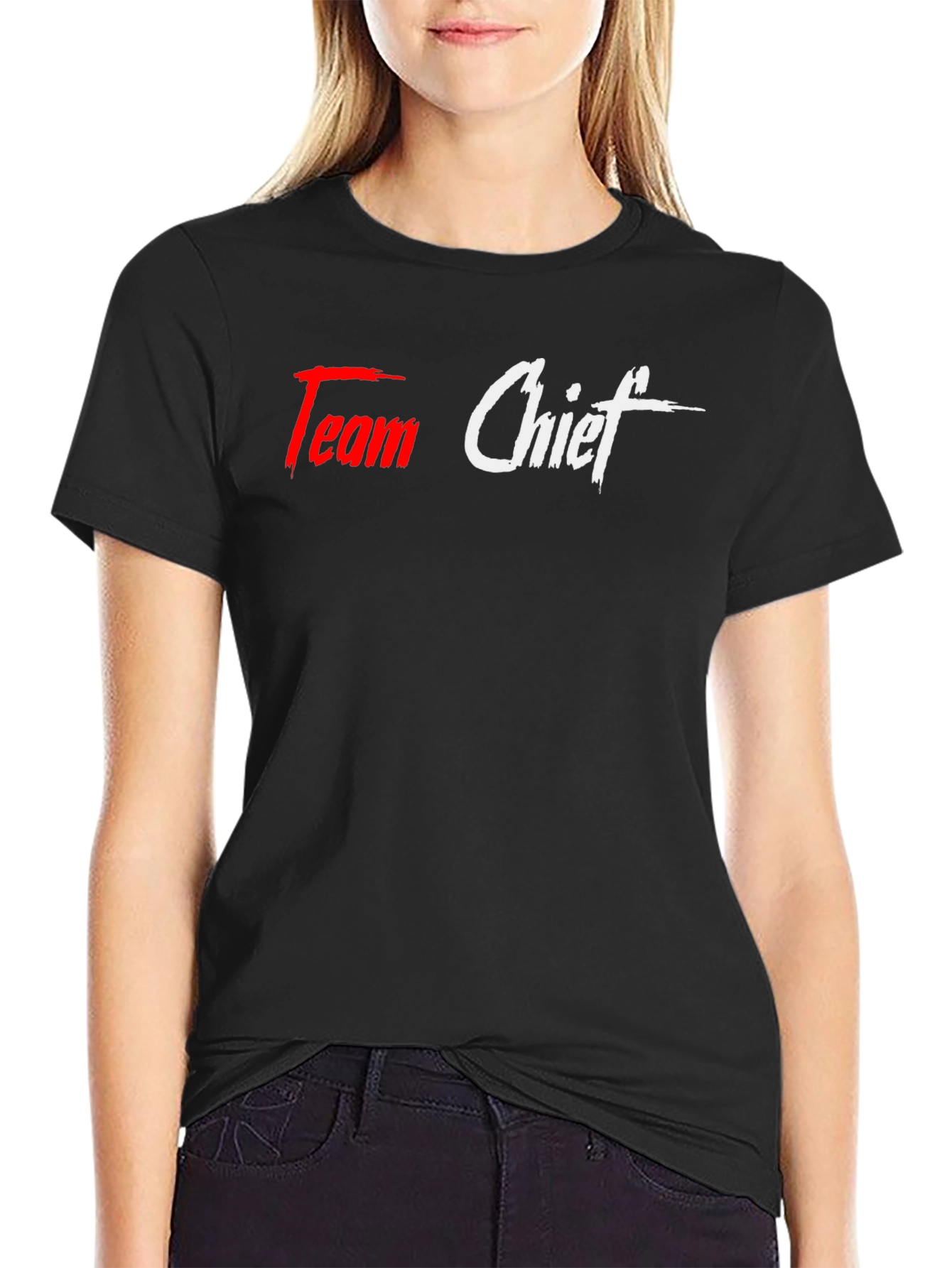 Team Chief Graphic Print Black T-Shirt