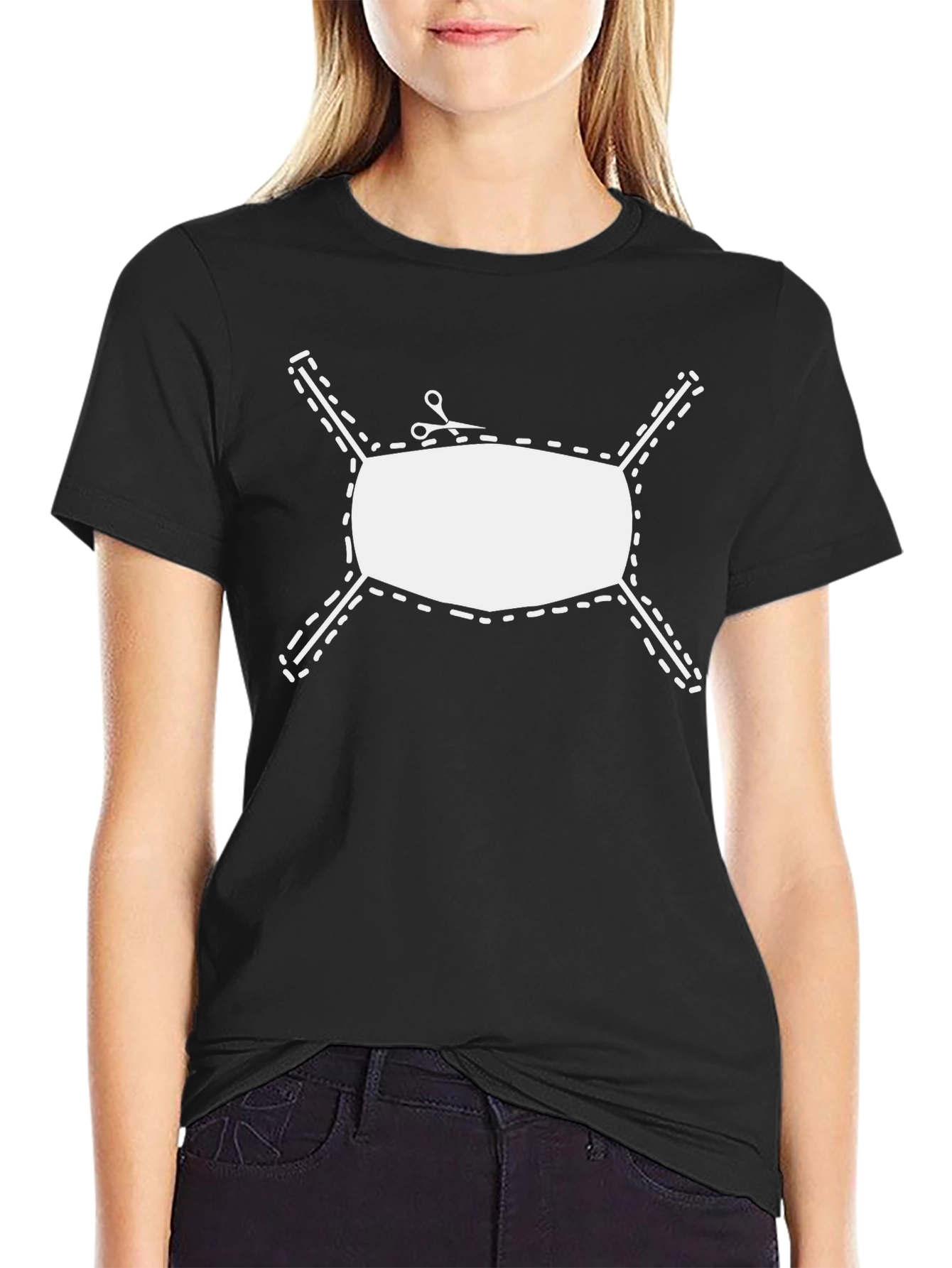 Humorous Anti-Mask T-Shirt - Cut the Mask!