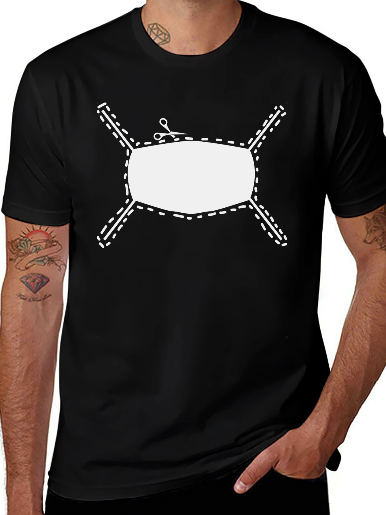 Humorous Anti-Mask T-Shirt - Cut the Mask!