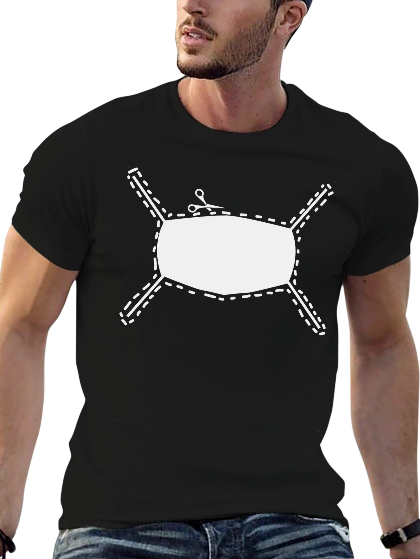 Humorous Anti-Mask T-Shirt - Cut the Mask!
