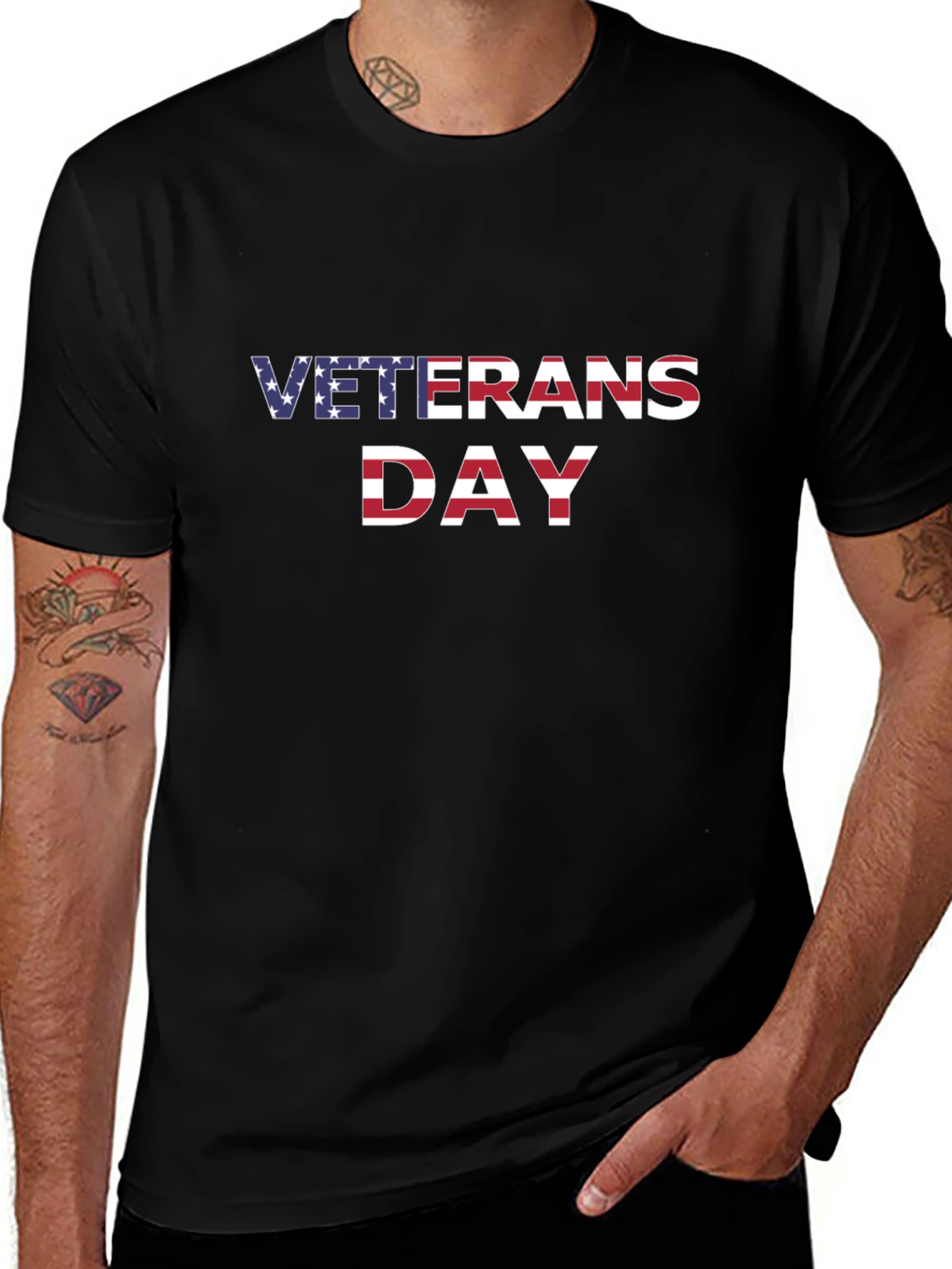 Veterans Day USA Flag Graphic T-Shirt